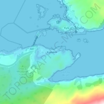 Kyleakin topographic map, elevation, terrain