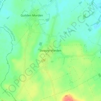 Steeple Morden topographic map, elevation, terrain