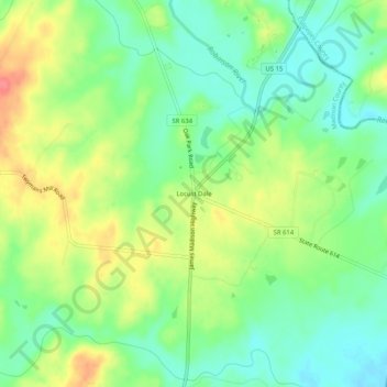 Locust Dale topographic map, elevation, terrain