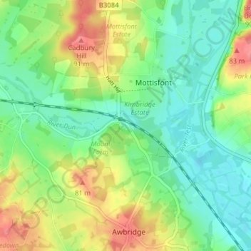 Dunbridge topographic map, elevation, terrain