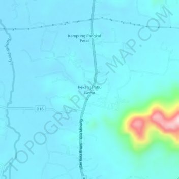 Pekan Jambu Lawar topographic map, elevation, terrain