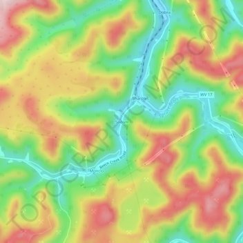 Sodom topographic map, elevation, terrain