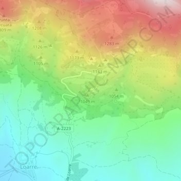 Castillo de Loarre topographic map, elevation, terrain