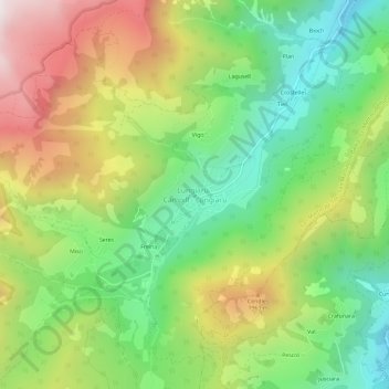 Campill topographic map, elevation, terrain
