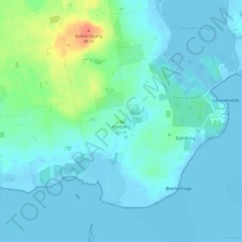 Egebjerg topographic map, elevation, terrain