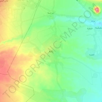 Zakiya topographic map, elevation, terrain