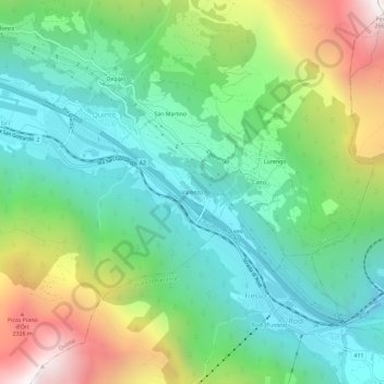 Varenzo topographic map, elevation, terrain