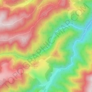 Cerc topographic map, elevation, terrain
