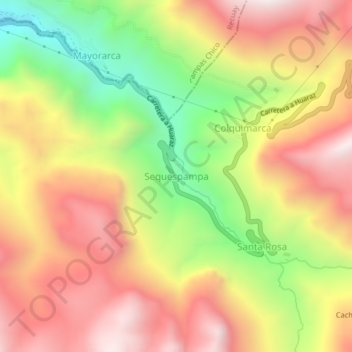 Sequespampa topographic map, elevation, terrain