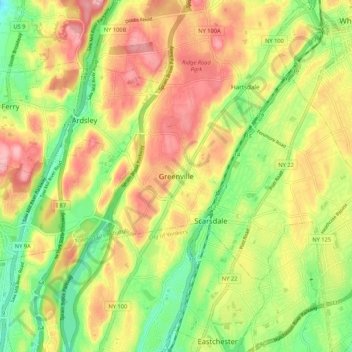 Greenville topographic map, elevation, terrain
