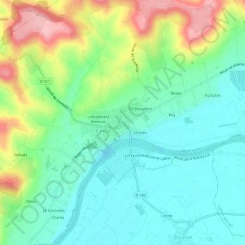 La Pause Nord topographic map, elevation, terrain