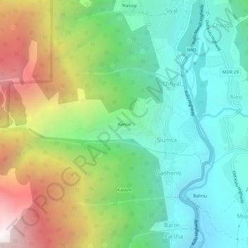 Kanial topographic map, elevation, terrain
