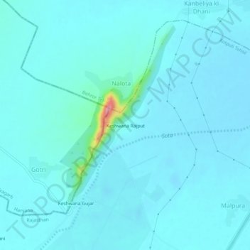 Keshwana Rajput topographic map, elevation, terrain