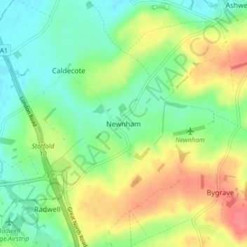 Newnham topographic map, elevation, terrain