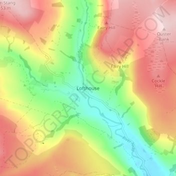 Lofthouse topographic map, elevation, terrain