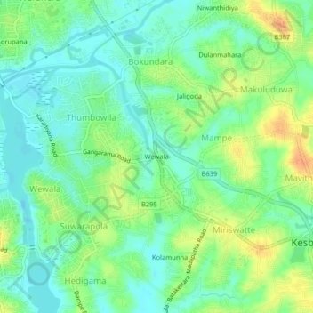 Wewala topographic map, elevation, terrain