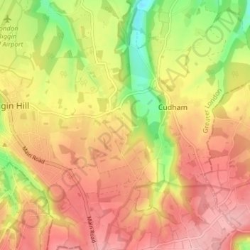 Berry's Green topographic map, elevation, terrain