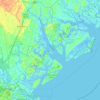 Daws Island topographic map, elevation, terrain