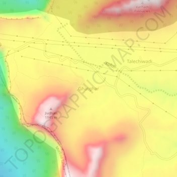 Ghatghar topographic map, elevation, terrain