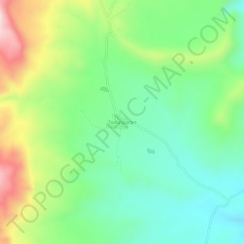 Tozkoparan topographic map, elevation, terrain