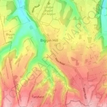 Aperfield topographic map, elevation, terrain