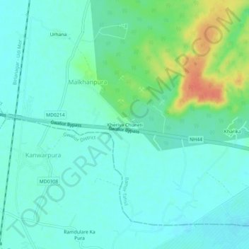 Kheriya Chuneti topographic map, elevation, terrain