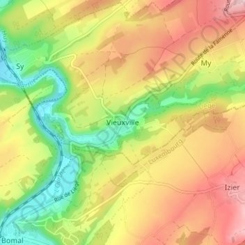 Vieuxville topographic map, elevation, terrain