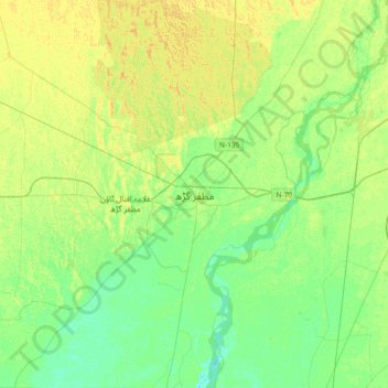 Muzaffargarh topographic map, elevation, terrain