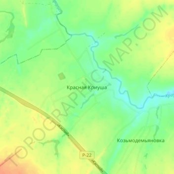 Красная Криуша topographic map, elevation, terrain