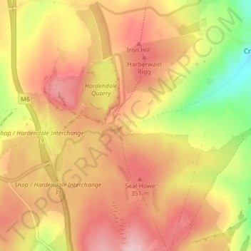 Oddendale topographic map, elevation, terrain