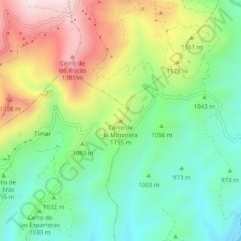 Cerro de la Mojonera topographic map, elevation, terrain