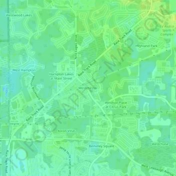 Westchester topographic map, elevation, terrain