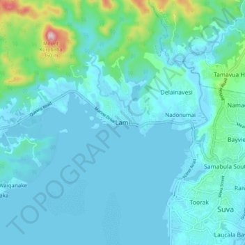 Lami topographic map, elevation, terrain