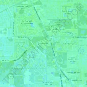 Porto Vista topographic map, elevation, terrain