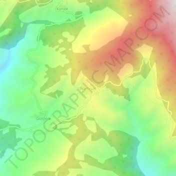 Narhisar topographic map, elevation, terrain