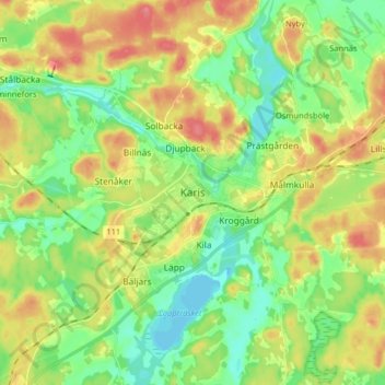 Karis topographic map, elevation, terrain