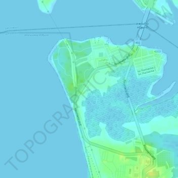 Tha Chat Chai mangrove forest trail topographic map, elevation, terrain
