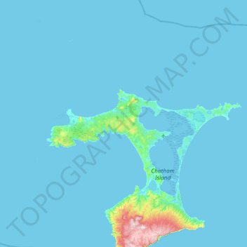 Chatham Island topographic map, elevation, terrain