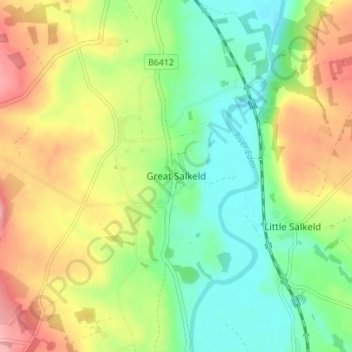 Great Salkeld topographic map, elevation, terrain