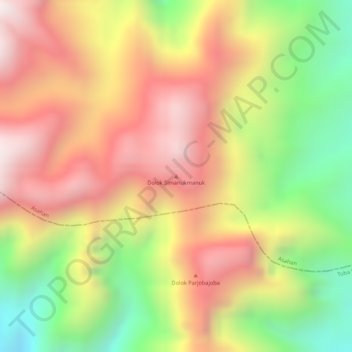 Dolok Simanukmanuk topographic map, elevation, terrain