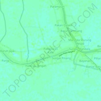 Pakapuran Kacil topographic map, elevation, terrain