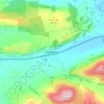Embleton topographic map, elevation, terrain