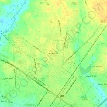 Westhaven topographic map, elevation, terrain