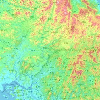 Cheorwon topographic map, elevation, terrain