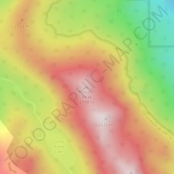 Rubicon Peak Topographic Map, Elevation, Terrain