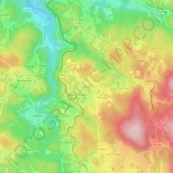 La Celle topographic map, elevation, terrain