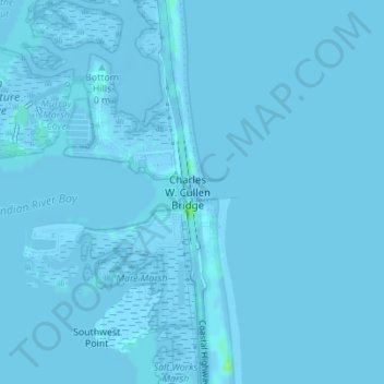 Indian River Inlet topographic map, elevation, terrain