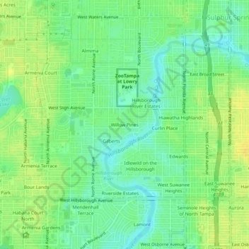 Willow Pines topographic map, elevation, terrain