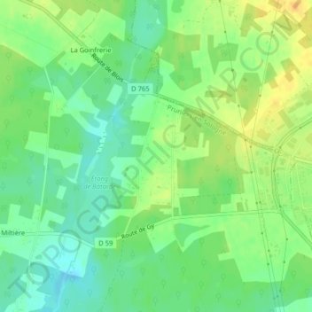 Les Chevinières topographic map, elevation, terrain