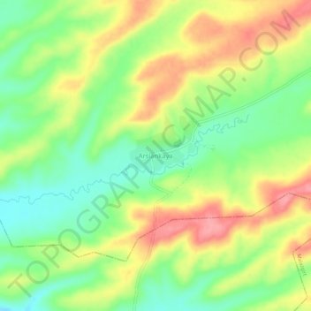 Arslankaya topographic map, elevation, terrain